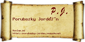 Porubszky Jordán névjegykártya
