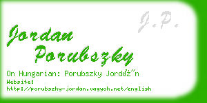 jordan porubszky business card